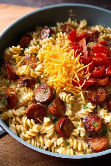 One Pot Creamy Cajun Sausage Pasta