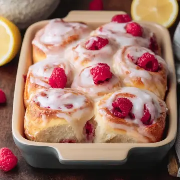 Raspberry Sweet Rolls with Lemon Glaze