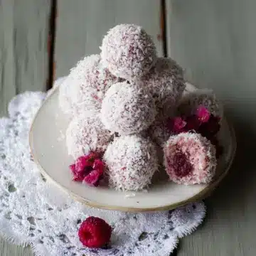 Raspberry Coconut Bliss Balls