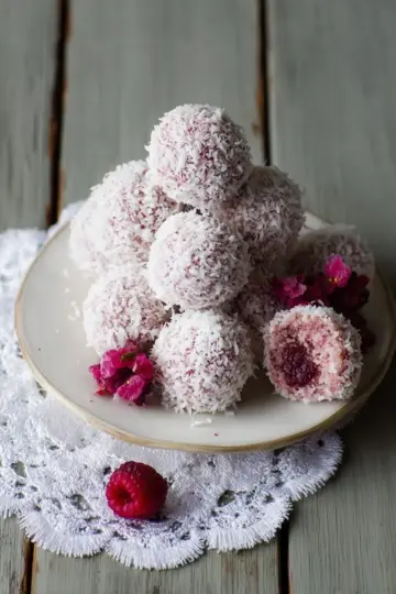 Raspberry Coconut Bliss Balls