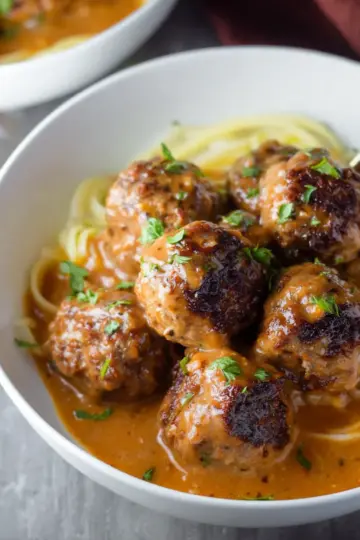 Easy Meatballs in Dijon Gravy