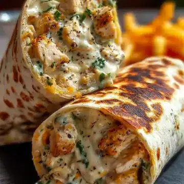 Cheesy Garlic Chicken Wrap