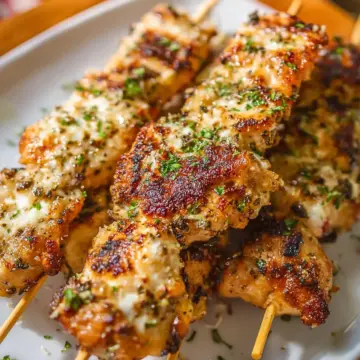 Garlic Parmesan Ranch Chicken Skewers