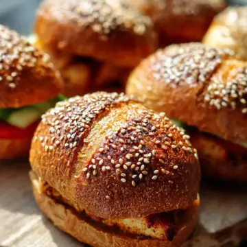 Gevlochten Sesambroodjes met Kip