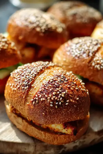 Gevlochten Sesambroodjes met Kip