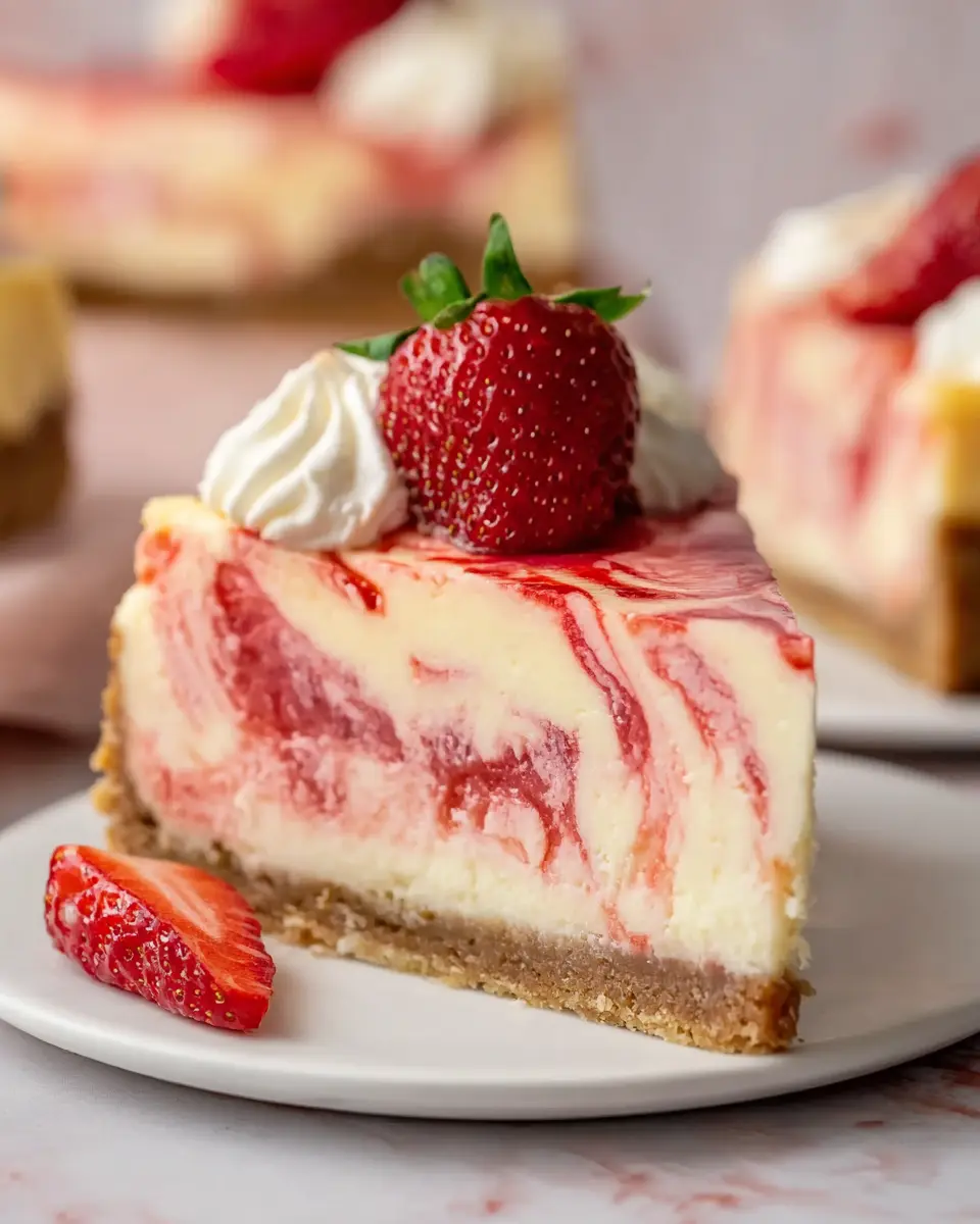 strawberry swirl cheesecake