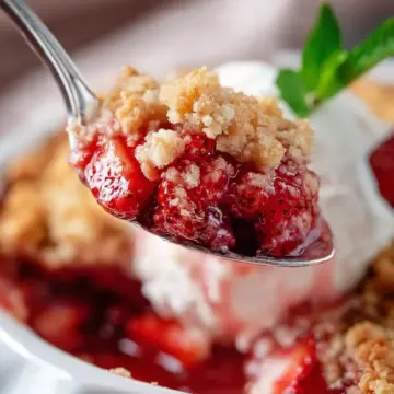 Roasted Strawberry Crumble with Cointreau