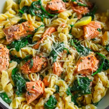 Salmon Pasta with Spinach