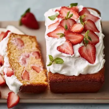 Strawberries and Cream Loaf Cake