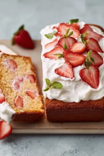 Strawberries and Cream Loaf Cake