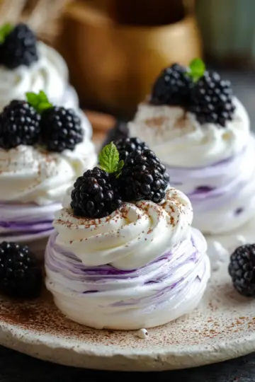 Blackberry Pavlovas