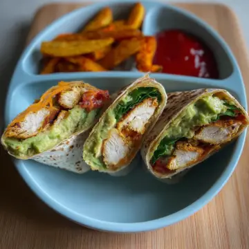 crispy and cheesy chicken avocado wraps