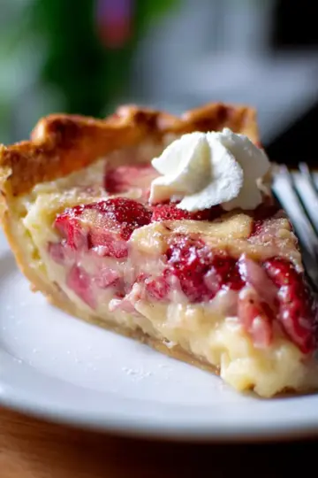 Strawberry Rhubarb Custard Pie