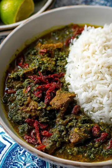 Ghormeh Sabzi (Persian Beef Stew with Herbs and Dried Lime)