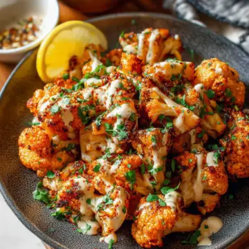 Moroccan Cauliflower with Tahini-Honey (5 Ingredients)