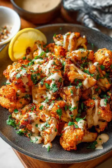 Moroccan Cauliflower with Tahini-Honey (5 Ingredients)