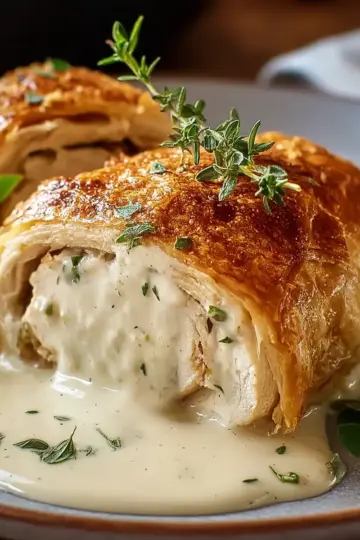 Chicken Wellington with Dijon Cream Sauce