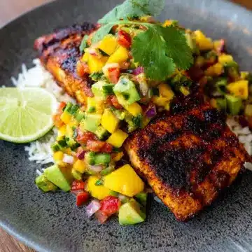 Blackened Mahi Mahi with Mango Avocado Salsa