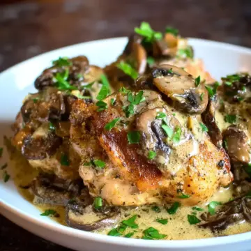 Creamy Garlic and Mushroom Chicken Thighs