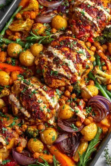 Harissa Sheet Pan Chicken & Veggies