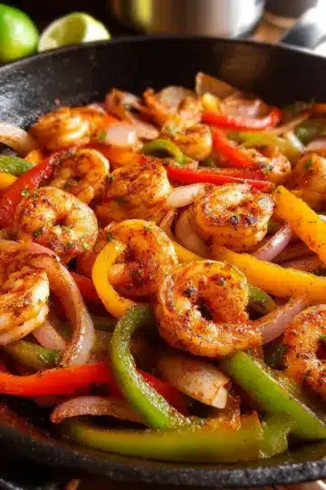 Quick Skillet Shrimp Fajitas