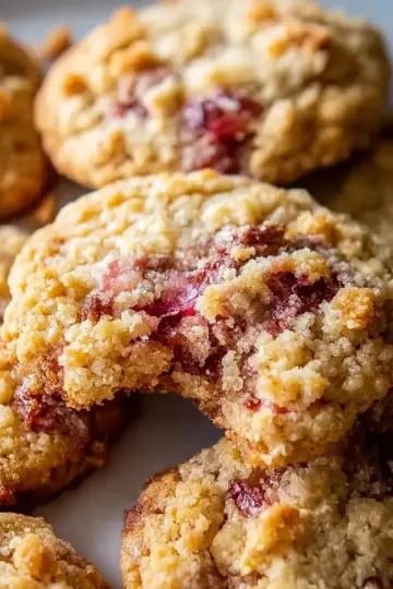 Roasted Rhubarb Crumble Cookies – Easy Recipe