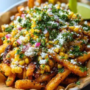 Loaded Mexican Street Corn Fries: Crispy Flavor in Every Bite