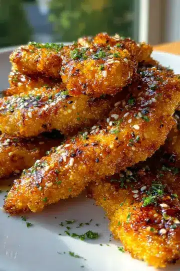 Crispy Air Fryer Honey Butter Garlic Chicken Tenders Recipe