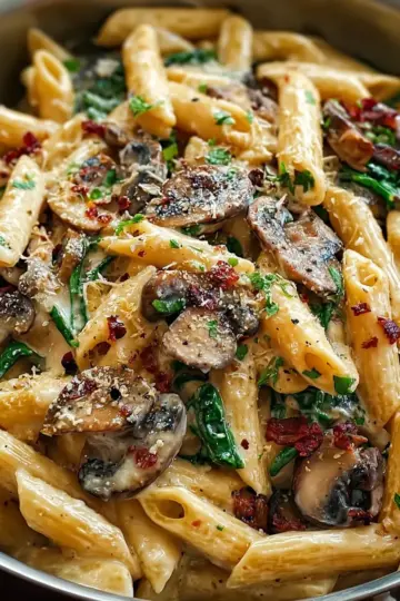 Creamy Tuscan Mushroom Pasta Skillet – A Flavorful Delight
