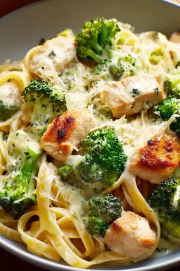 One Pot Creamy Ranch Chicken Broccoli Fettuccine Recipe