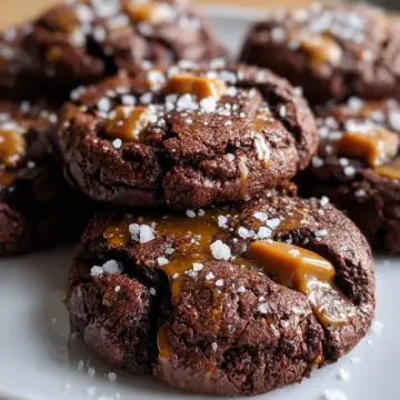 Double Chocolate Salted Caramel Cookies