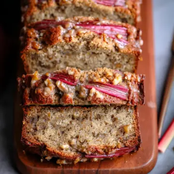 Walnut Vegan Rhubarb Bread