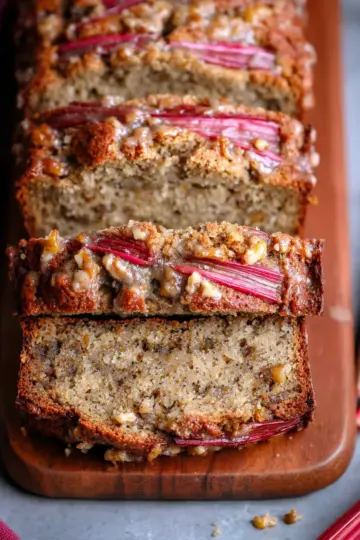 Walnut Vegan Rhubarb Bread