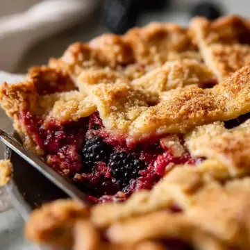 Golden Blackberry Rhubarb Pie
