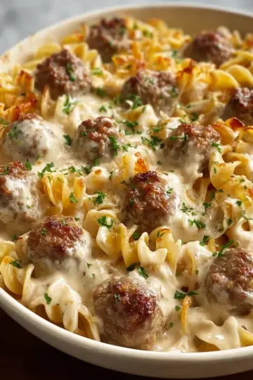 Swedish Meatball Noodle Bake Recipe